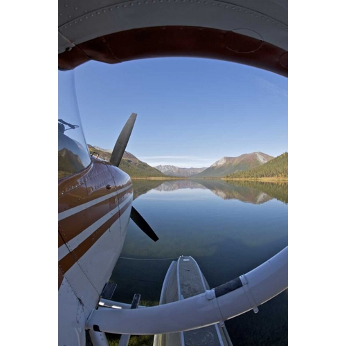 AK, Arctic NP Float plane parked on still waters